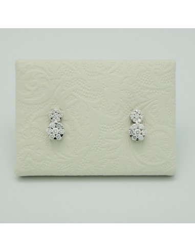 PENDIENTES ORO BLANCO 2 BOLILLOS BRILLANTES