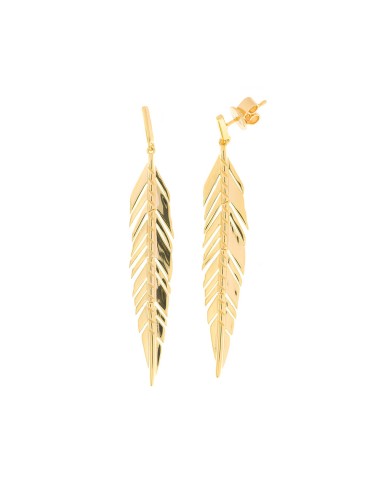 PENDIENTES PLATA DORADA PLUMAS LIFE IN GOLD