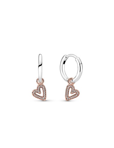 PENDIENTES PLATA ARO CORAZON A MANO ALZADA BRILL