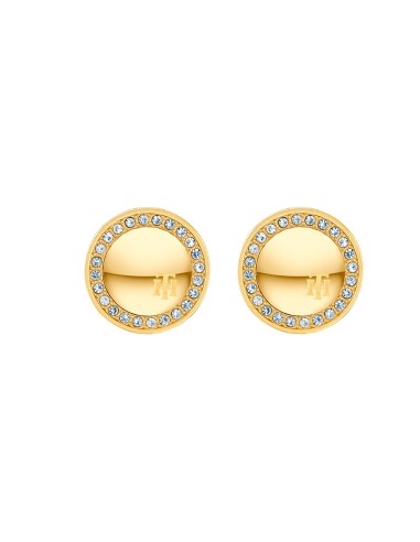 STEEL EARRINGS TOMMY HILFIGER GOLD IP COIN