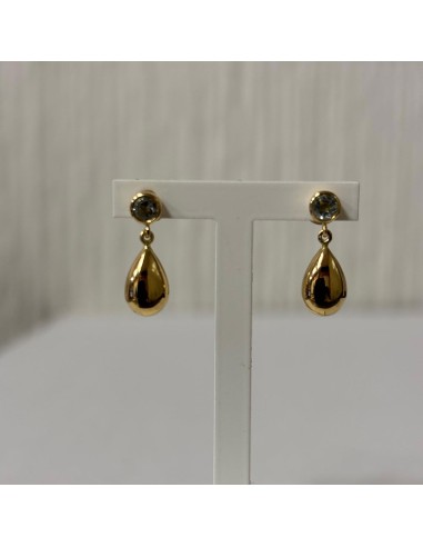 PENDIENTES ORO AMARILLO GOTA BOCEL TOPACIO AGUAMAR