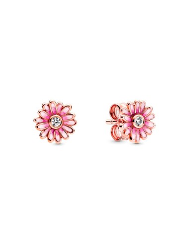 SILVER EARRINGS WITH ROSE DAISY BUTTON