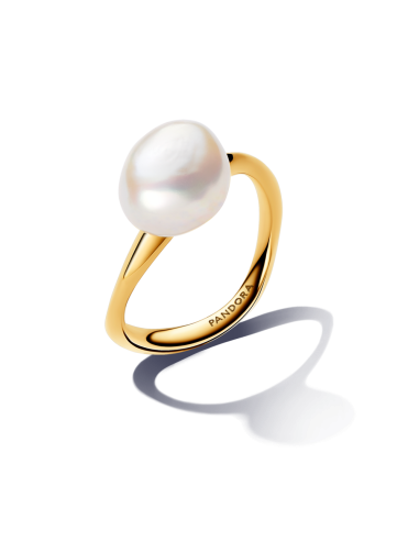 RING WITH A 14K GOLD PLATED PEARL CU