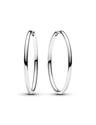  PANDOR 40MM STERLING SILVER HOOP EARRINGS