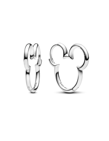 STERLING SILVER HOOP EARRINGS WITH MICKEY SILHOUETTE