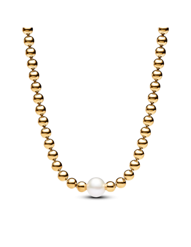 NECKLACE WITH A 14K GOLD PLATED PEARL CU