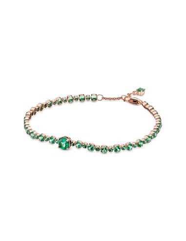 PULSERA PANDORA DORADA CON PIEDRAS VERDES