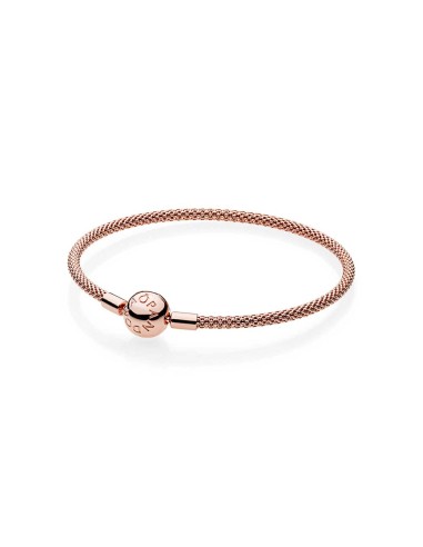 PULSERA PLATA MOMENTS PANDORA ROS MALLA