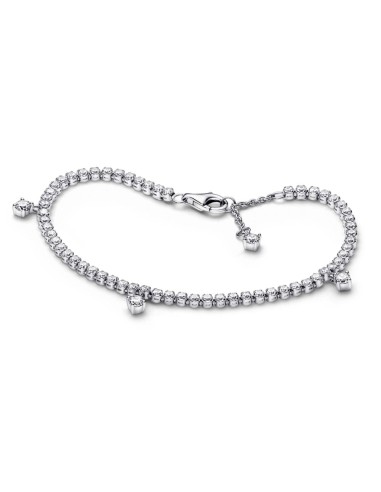 PULSERA TENIS EN PLATA DE LEY GOTAS BRILLANTES 