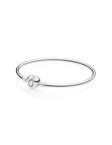 PULSERA PLATA RIGIDA MOMENTS CON CIERRE CORAZON