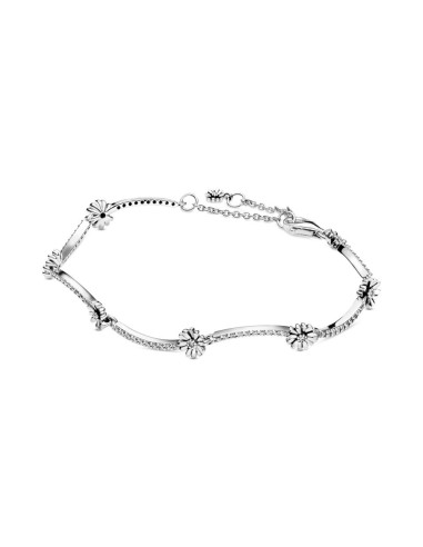 PULSERA PLATA MARGARITAS BRILLANTES