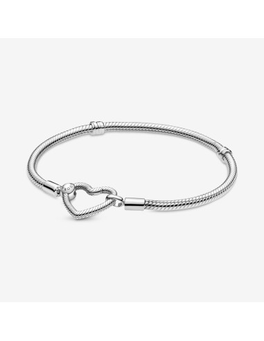 PULSERA PLATA MOMENTS CADSERPIENTE CIERRE CORAZON