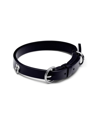 COLLAR FOR PETS IN BLACK PLANT FABRIC WITHOUT