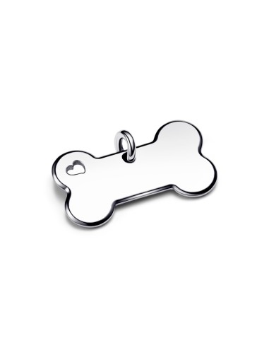 PLATE FOR PET COLLAR IN STERLING SILVER BONE