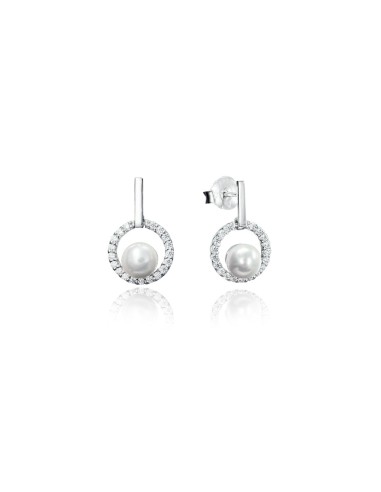 PENDIENTES VICEROY PLATA ARO CIRCONITAS Y PERLA