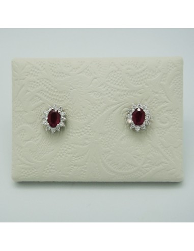 OB OVAL BRILLIANT AND RUBY EARRINGS