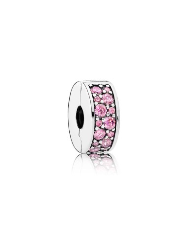 CLIP PLATA PAVE CIRCONITA ROSA