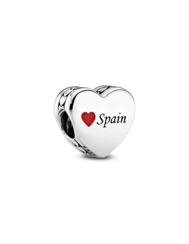 ABALORIO PLATA CORAZON I LOVE SPAIN