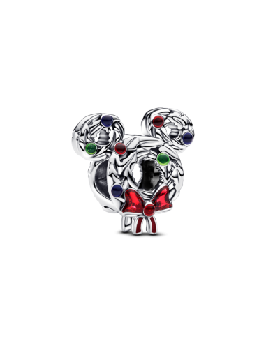 STERLING SILVER CHARM CHRISTMAS WREATH MICKEY MOUS