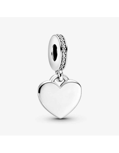 CHARM PLATA COLGANTE ETIQUETA CORAZON PARA GRABAR