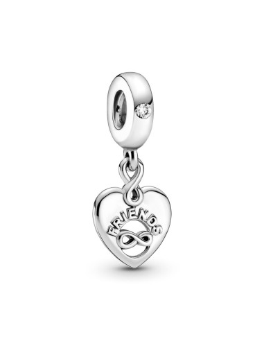 SILVER CHARM HEART PENDANT FRIENDS FOREVER