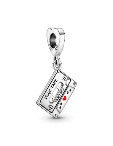 SILVER BEAD VINTAGE CASSETTE PENDANT