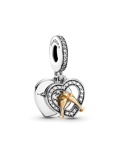 HAPPY ANNIVERSARY TWO-TONE SILVER PENDANT CHARM