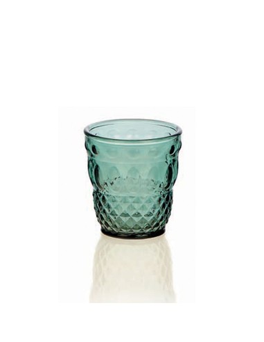 RUEGO 6 VASOS AGUA VERDE PAVO REAL