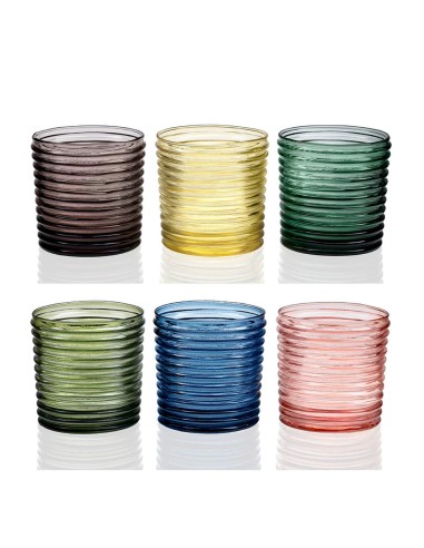 JUEGO 6 VASOS AGUA VARIOS COLORES