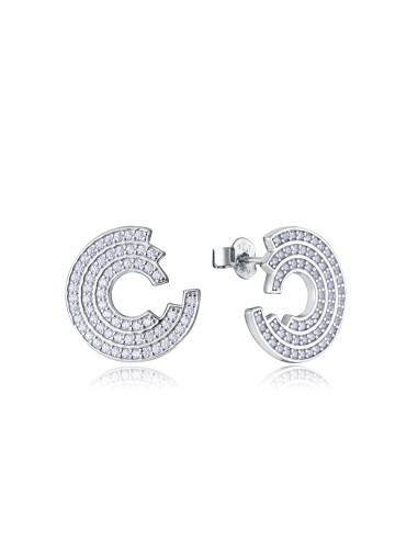 PENDIENTES VICEROY PLATA RODIO ESPIRAL CIRCONITAS