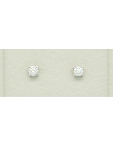 PENDIENTES ORO BLANCO 4 GARRAS BRILLANTES