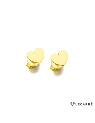 PENDIENTES ORO AMARILLO CORAZON LISO