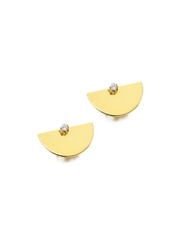 PENDIENTES ORO AMARILLO ABANICO BRILLANTE 004