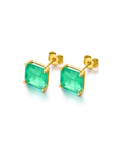 PENDIENTES ORO AMARILLO CUARZO VERDE