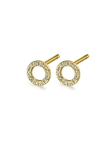 PENDIENTES ORO AMARILLO CIRCULO BRILLANTES