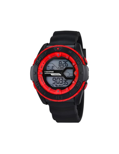 RELOJ CALYPSO CAB DIGITAL MULTIFUNCIN NEGROROJO