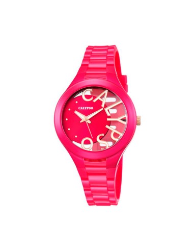 RELOJ CALYPSO SRA POLICARBONATO FUCSIA CAUCHO