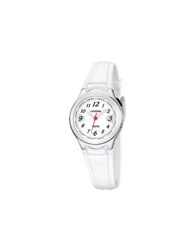 RELOJ CALYPSO NIA CAUCHO BLANCO CON LUZ