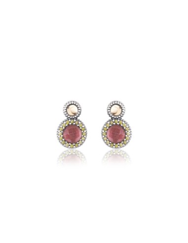 PENDIENTES PLATA SYLVIE TURMALINA ROSA