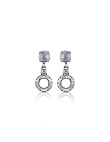 PENDIENTES PLATA LOUVRE CUARZO GRIS