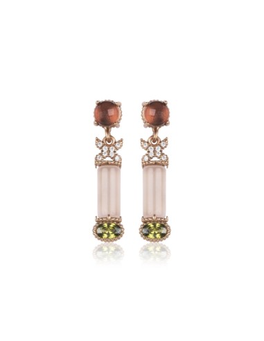 PENDIENTES MONTMARTRE PLATA CUARZO ROSA