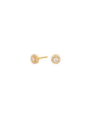 PENDIENTES PLATA ROSETON ORO