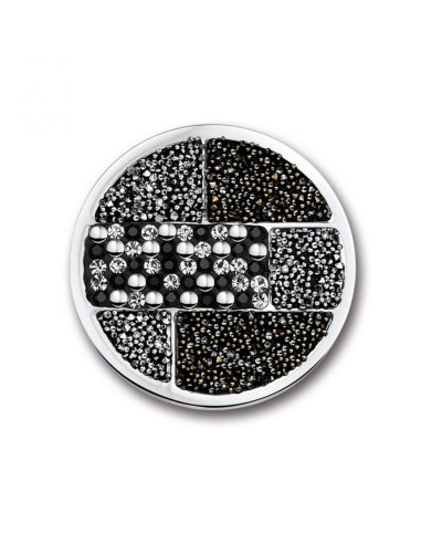 MONEDA CUADRO BLACK DISCO ACERO SWAROVSKI