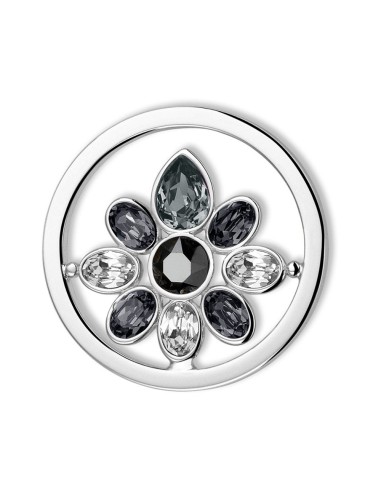 MONEDA ACERO FLORES STEELGREY CALADA SWAROVSKY