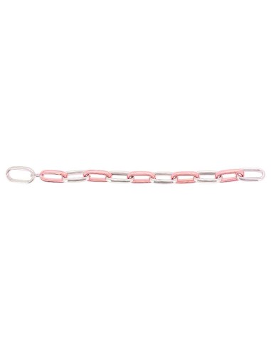 PULSERA PLATA BICOLOR ELEGANCE RODIO ROSA