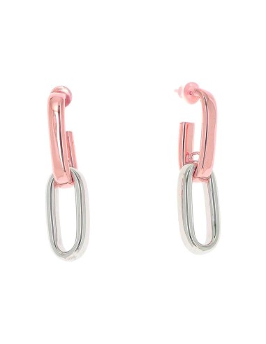 ELEGANCE SILVER EARRINGS TWO-TONE PINK RHODIUM