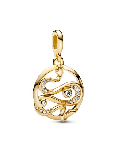 14K GOLD PLATED SNAKE MEDALLION