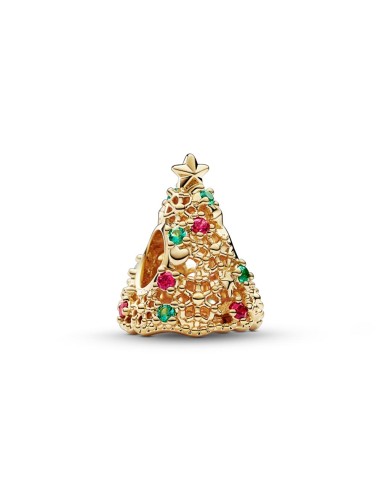 CHARM ARBOL DE NAVIDAD BRILLANTE CHAPADO 14K