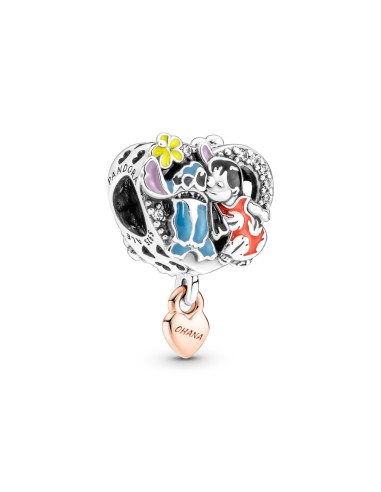 CHARM EN PLATA DE PRIMERA LEY OHANA LILO  STITCH