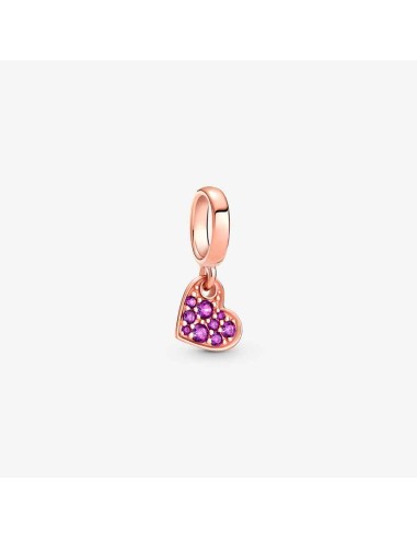 ABALORIO COLGANTE CORAZON INCLINED IN PAVE MORADO